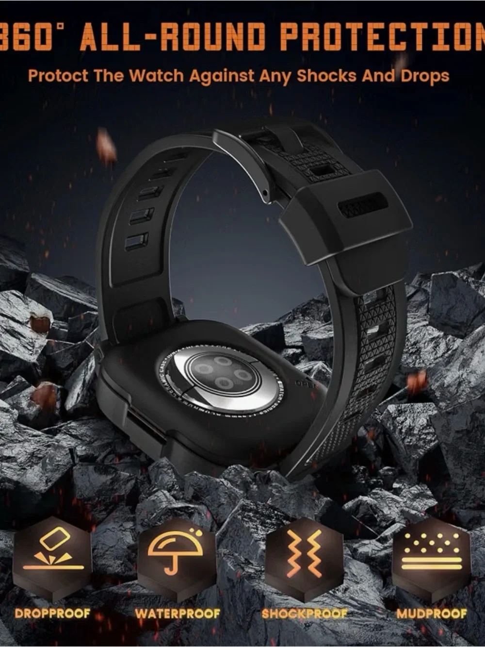 Goton 3 in 1 Waterproof Case with Band Compatible for Apple Watch Series 10 42mm